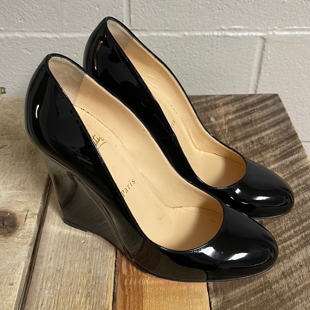 Christian Louboutin Wedge Patent Upper Heels, size 39